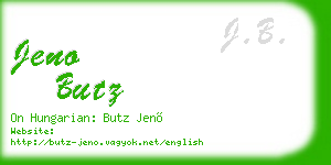 jeno butz business card
